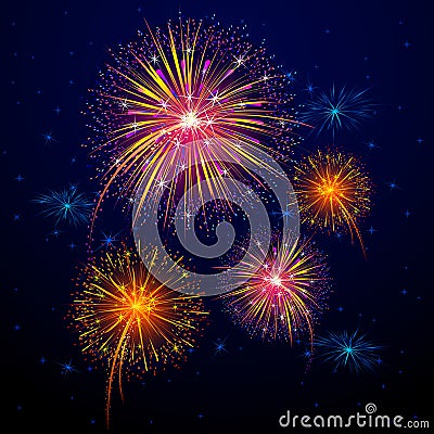 Colorful Firework Vector Illustration