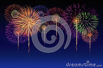 Colorful firework celebration. Stock Photo