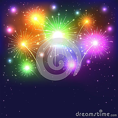Colorful firework Vector Illustration