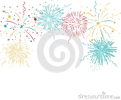 Colorful fireworks background Vector Illustration