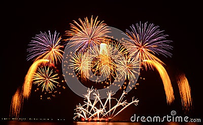 Colorful fireworks display Stock Photo