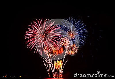 Colorful fireworks display Stock Photo