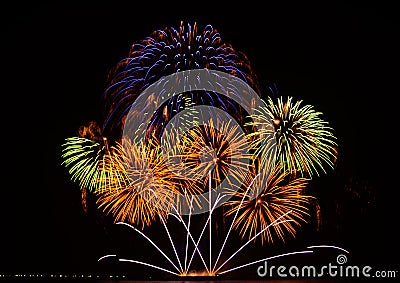 Colorful fireworks display Stock Photo