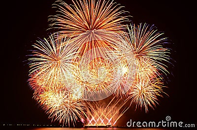 Colorful fireworks display Stock Photo