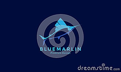 Colorful fish sea blue marlin logo design vector icon symbol illustration Vector Illustration