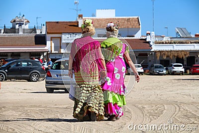 Colorful Flamenco piligrims Editorial Stock Photo