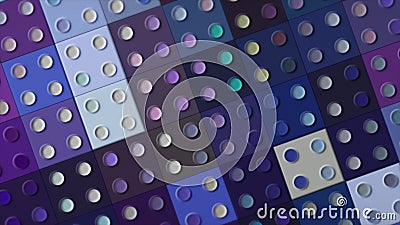 Colorful flashing cubes with dots. Motion. Colorful squares with dots blink in different colors. Rotating background of Stock Photo