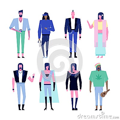 Subculture characters set Vector Illustration