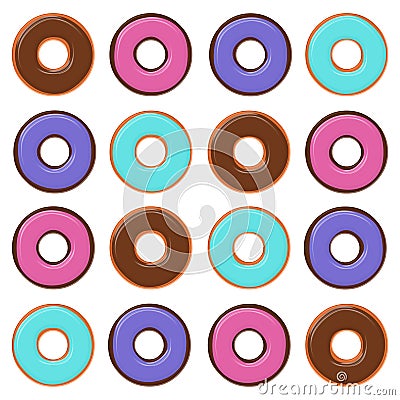 Colorful Flat Donuts Stock Photo