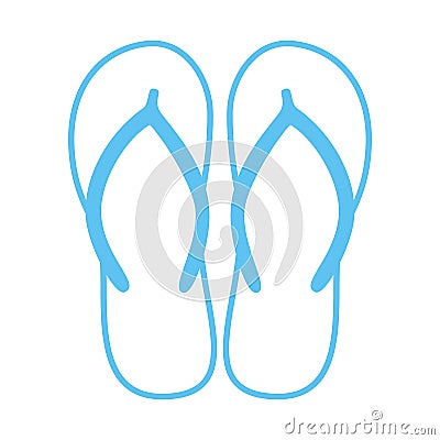 Colorful flip flops. Beach slippers. Sandals. Vector icon isolated on white Vector Illustration