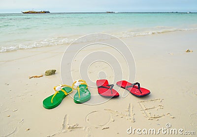 Colorful flipflop sandals Stock Photo