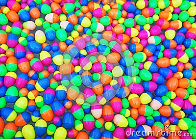 Colorful of floating toy egg for color background Stock Photo