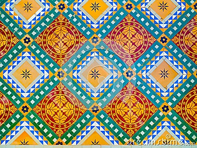 Colorful floor decoration in Junagarh Fort Stock Photo