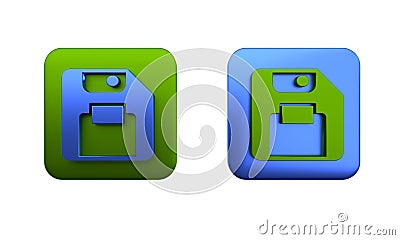 Colorful Floppy disk for computer data storage icon isolated on white background. Diskette sign. Square button. 3D Cartoon Illustration