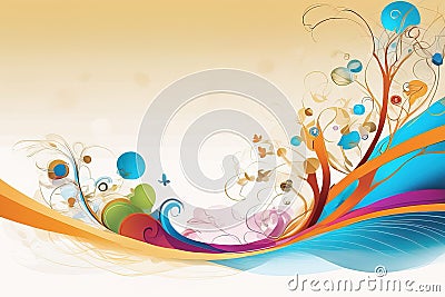 colorful floral background. vector illustrationcolorful floral background. vector Cartoon Illustration