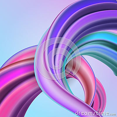 3D Fluide Curved Wave Vector Illustration