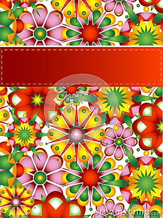 Colorful flower card Vector Illustration