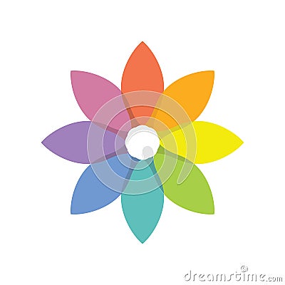 Colorful Flower flat Logo vector Vector Illustration