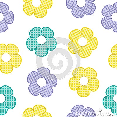 Colorful flower seamless pattern for baby clothes background and wallpaper Vector Illustration