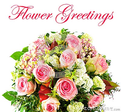 Colorful flowers bouquet. pink roses Stock Photo