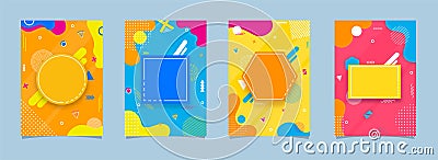 Colorful fluid art abstract background with empty geometrical frame given for your message. Stock Photo