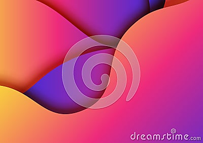Colorful fluid gradient paper cut abstract background. Vector Illustration