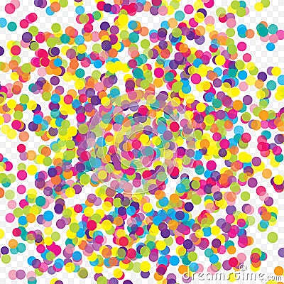 Colorful flying scattered elements of decoration of the celebration. Vector Illustration