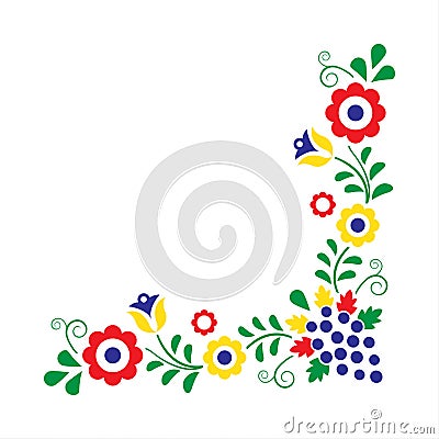 Colorful folklore ornament isolated on a white background Vector Illustration