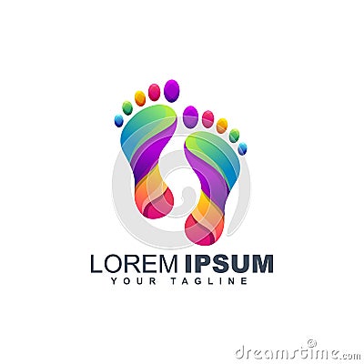 Colorful foot logo design template Vector Illustration