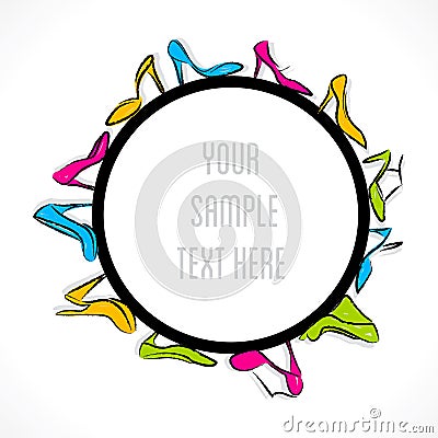 Colorful footwear label design Vector Illustration