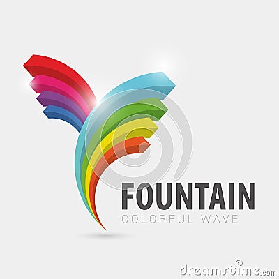 Colorful fountain logo. Wave. Modern design. Vector Vector Illustration