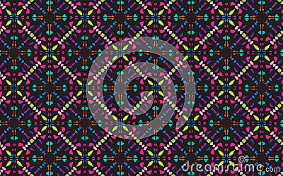 Colorful four sided symmetrical mandala pattern Vector Illustration