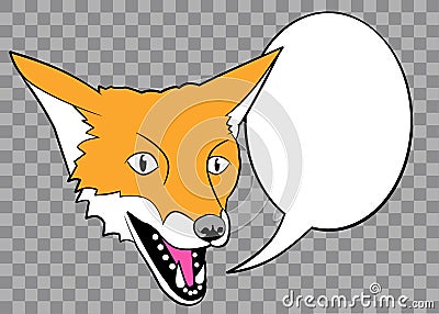 Colorful Fox With Speech Bubble Stock Photo
