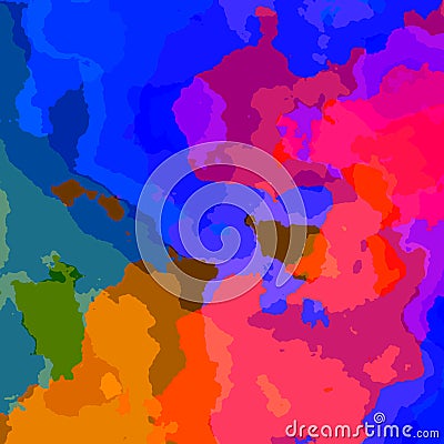 Colorful fractal layers. Water dye. Pink blue color. Funky mobile phone back. Flat artistic map. Cool web page. Paint spill. Stock Photo