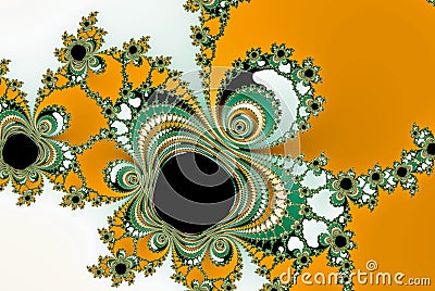 Pretty colorful fractal in orange and white, traditional russian motif Stock Photo