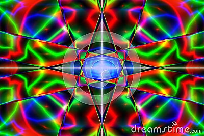 Colorful fractal with a star! For lovers of abstractions! Stock Photo