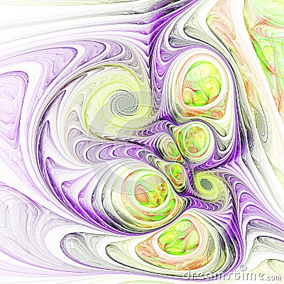 Colorful fractal swirls Stock Photo