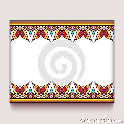 Colorful frame with autumn leaves borders Vector Illustration