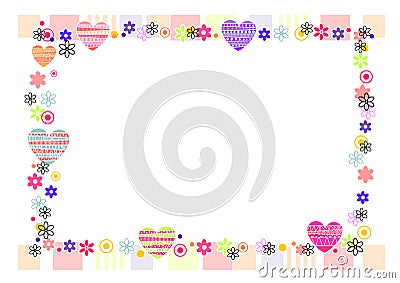 A frame happy Valentines Day, Valentine card. A Valentines Day illustration, background, a frame for banners. Stock Photo