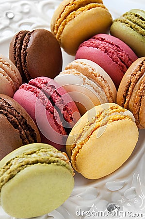 Colorful French Macarons Stock Photo