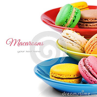 Colorful French macaroons Stock Photo