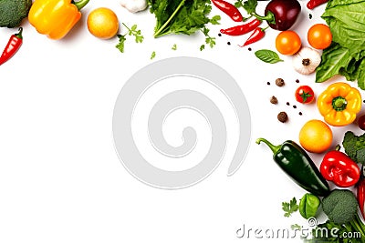 Colorful fresh vegetables on white background Stock Photo