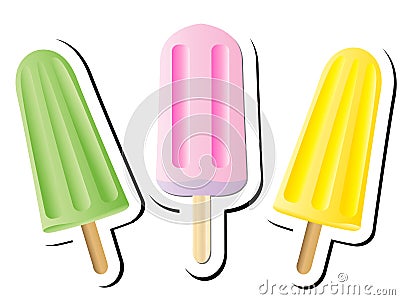 Colorful Frostie Popsicle Stick Ice cream Vector Illustration Stock Photo