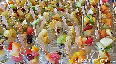 Colorful fruit cocktails Stock Photo