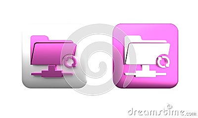 Colorful FTP sync refresh icon isolated on white background. Software update, transfer protocol, router, teamwork tool Cartoon Illustration