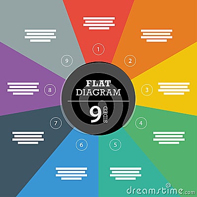 Colorful full background stripe puzzle presentation diagram infographic template with explanatory text field Vector Illustration