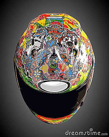 colorful full face helmet Vector Illustration