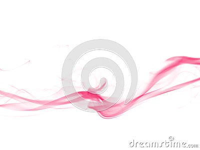 Colorful fume on white background - abstract waves Stock Photo