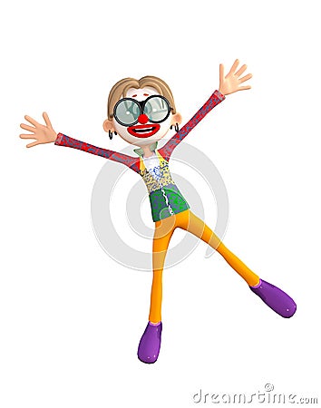 Colorful funny clown Cartoon Illustration