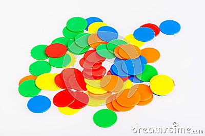 Colorful funny game chips. Stock Photo